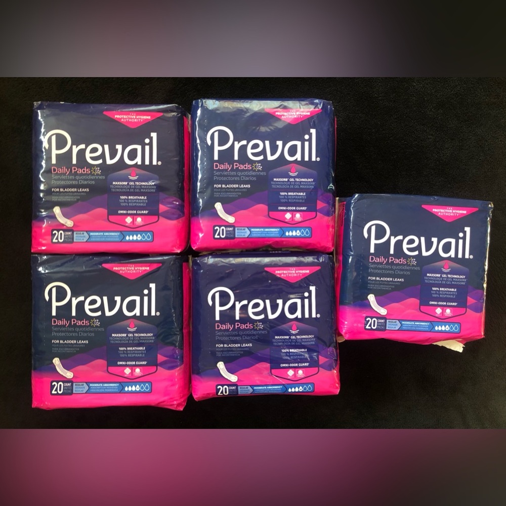 Prevail Daily Pads Regular Moderate #4 20 Count - Lot Of 4 Packs - 80 ct Total